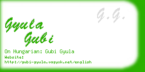 gyula gubi business card